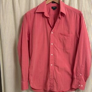 J. Crew Factory Men's Coral-Pink Long-Sleeve Button-Down Shirt